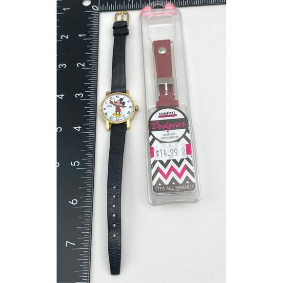 VTG Bradley Time Disney Mickey Mouse Watch 24mm - New Battery -Extra New Band main image 4